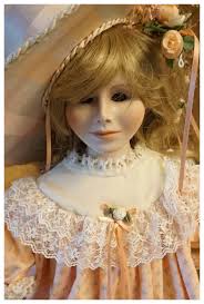 Pat Thompson signed doll "Girl in Peach Dress"