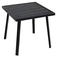 Alderton brown steel metal outdoor coffee table. Metal Outdoor Patio Coffee Tables