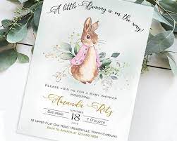 Peter Rabbit Baby Shower Invitation Peter Rabbit Invitation Etsy Rabbit Baby Shower Invitations Rabbit Baby Shower Bunny Baby Shower