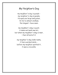 My Neighbor S Dog By Jack Prelusky Kids Poems Teaching Figurative Language Poems
