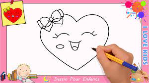 Comment dessiner un coeur emoji KAWAII & FACILEMENT pour ENFANTS 7 - YouTube