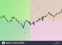 Market Chart With Black Color Bars On Color Background 3d