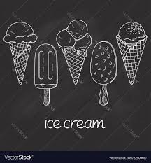 Set Of Hand Drawn Ice Cream Cones And Bars Over Chalkboard Texture Download A Free Preview Or High Quality Adob Chalkboard Vector Ice Cream Art Chalkboard Art
