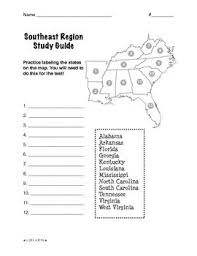 This Is A 2 Page Study Guide It Includes One Page To Help Your Students Learn To Label The Sout Study Guide Social Studies Worksheets 3rd Grade Social Studies