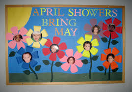 April Showers Bring May Flowers With Images Preschool Bulletin Flower Bulletin Boards Spring Bulletin Boards