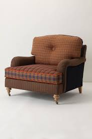 This Chair Interests Me For Some Odd Reason Looks Big Comfy And Stainable Lol Plaid Chair Chair Comfy Chairs