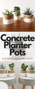 Black And Gold Design For Pots Cylinder Concrete Planter Round Pot For Succulents And Cacti Black Gold Concreteplanterpots Succulent Planter Indoor Outdoor Plants Concrete Planters