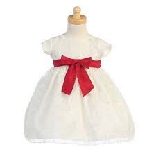 Christmas Lito Ivory Organza Burnout Red Bow Baby Girl Dress 12m Walmart Com Girls Holiday Dresses Girl Red Dress Girls Christmas Dresses