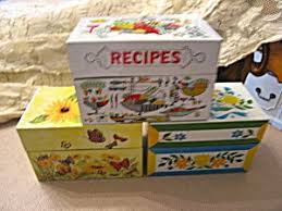 Vintage Recipe Box Trio For Sale At More Than Mccoy At Http Wwwmorethanmccoy Com Vintage Recipe Box Metal Recipe Box Recipe Box