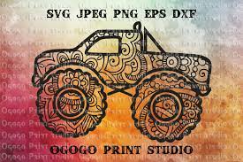 Download Mandala Svg Monster Truck Svg Zentangle Svg Auto Svg Car 227765 Cut Files Design Bundles