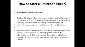 I forget that the money is not the most significant part of our lives and first of all we should have the love and brotherly attitude to the others. How To Write A Reflection Paper Youtube