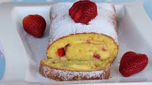 Roule A La Fraise Et A La Creme De Citron Recettes Faciles Recette Creme Au Citron Alimentation Recette Facile
