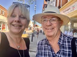 Felixstowe BID's Kate Cain and local broadcasting legend, Felixstowe Live's  Chris Gosling in town this morning. Good to see you back to peak fitness,  Mr G.