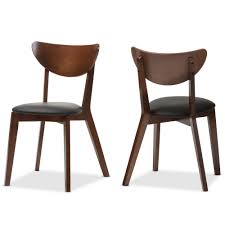 Baxton Studio Sumner Black Faux Leather Upholstered Dining Chairs Set Of 2 2pc 7121 Hd The Home Depot In 2020 Brown Dining Chairs Faux Leather Dining Chairs Mid Century Dining Chairs