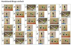 Würfel bingo vorlage zum ausdrucken. Handstand Bingo Mobilesport Ch