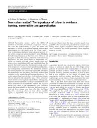 Black lives matter is necessary and important because it should be true. Pdf Does Colour Matter The Importance Of Colour In Avoidance Learning Memorability And Generalisation