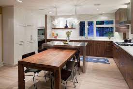 Crate & barrel french kitchen. Sophisticated Space By Eminent Interior Design Homeadore Kitchen Island Dining Table Kitchen Island And Table Combo Kitchen Island Table