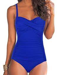 Hilor Women S Vintage Ruched Floral One Piece Halter Skirted Swimsuit Swimdress Amazon Ca Gatewa One Piece Swimsuit Flattering Women Swimsuits Retro Swimwear
