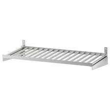 Stainless steel tabletop with flip design adds more room; Kungsfors Shelf Stainless Steel Ikea