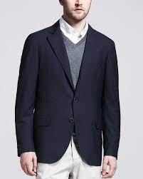 2 630 Brunello Cucinelli Deconstructed Travel Jacket Navy Travel Jacket Travel Blazer Jackets