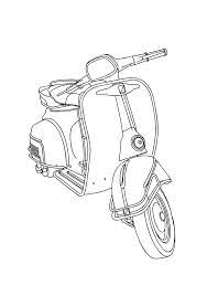 coloriage tres beau scooter a colorier illustration vespa croquis de velo faire des coloriages chapeau fleur ballon