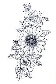 Digital File Sunflower And Roses Hip Shoulder Rib Cage Tattoo Design Ribcage Tattoo Sunflower Tattoo Sleeve Cage Tattoos