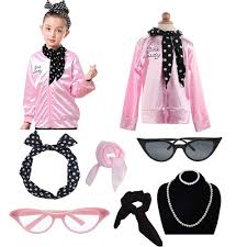 Where does a mom find a pink panther costume in a hurry? Pink Ladies Costume Grease Fancy Dress Cosplay