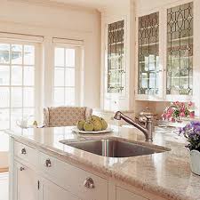 bright glass front kitchen cabinet