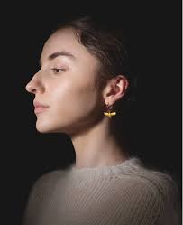 Gold Raven Hoop Earrings