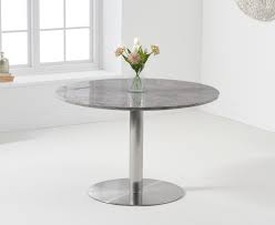Dining table with marble top. Bali 120cm Round Marble Grey Dining Table