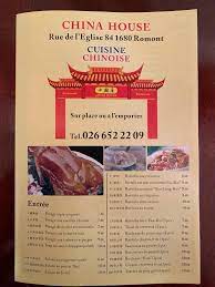 china house romont menu du restaurant et commentaires