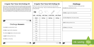 Year 2 Spelling Practice Irregular Past Tense Verb Endings 4 Worksheet