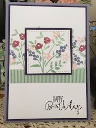 Handmade Birthday Cards For Women Su Number Of Years Stamp Set Powder Pink Wisteria Wonder Mint Macaron Sweet Sugarplum Inks Hand Stamped Cards Stamped Cards Floral Cards