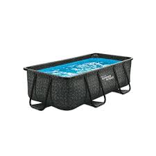 Swimmers can scuba dive, free dive, or join in on aqua fitness sessions. Summer Waves P41005321 10 X 4 9 Foot 32 Inch Deep Dark Herringbone Print Liner Elite Metal Frame Rectangular Above Ground Pool W Filter Pump Ladder Target