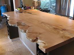 Live Edge Character Slab Kitchen Island Wood Countertops Home Kitchens Live Edge