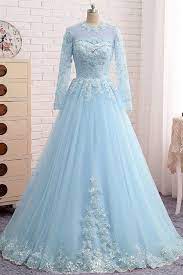 Iceblue Lace Tulle Long Sleeve Beaded Formal Prom Dress Plus Size Dress Spring Formal Dresses Spring Formal Dresses Long Best Formal Dresses