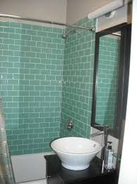 Small Bathroom Make Over From Eeek To Chic Glass Tile Shower Glass Tile Bathroom Aqua Glass
