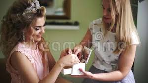 Beautiful girls in their caskets : Bride With Make Up Artist Chooses Beautiful Ornaments From The Casket Professional Makeup For Woman With Healthy Young Stock Video Video Of Eyebrows Girl 98541451