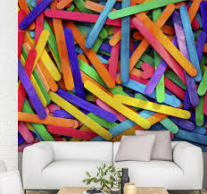 Our talented graphic designers are here to help! Rainbow Sticks Modern Wall Mural Wallpaper Tenstickers