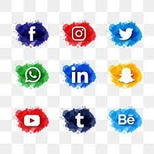 Modern Watercolor Slash Social Media Icons Pack Social Media Icon Png And Vector With Transparent Background For Free Download In 2021 Social Media Icons Free Social Media Icons Background Banner