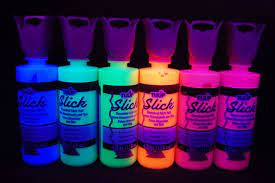 Tulip 6 Pack 4oz Assorted Neon Blacklight Reactive Fabric Paint Set