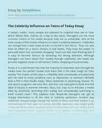 In a position paper assignment, your charge is to choose a side on a particular topic your position paper centers around a topic that is supported by research. The Celebrity Influence On Teens Of Today Free Essay Example