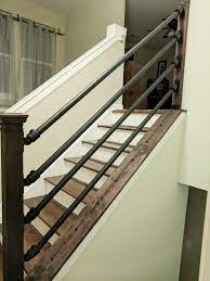 We can custom make any size and configuration. Electrical Conduit And Cedar Post Diy Handrail Rustic Stairs Stair Railing Makeover Diy Stair Railing