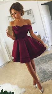 Frilldom Panty Madame Cheap Short Prom Dresses Burgundy Homecoming Dresses Satin Homecoming Dress