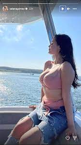 Selena Gomez Rocks Pink Bikini During Boat Trip with Friends