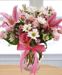 Measures 49h x 18w x 7d. Breast Cancer Awareness Flowers Schaaf Floral