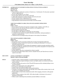 Enter your email now and get all the latest wealth management associate jobs. Wealth Management Operations Resume Samples Velvet Jobs