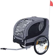 Pawhut Hundeanhanger Fahrradanhanger Hundetransporter Hunde Fahrrad Anhanger Grau 130 X 73 X 90 Cm Amazon De Haustier