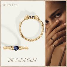 TEMPLE OF THE SUN】Leon Ring/9k 純金 ライオン/天然石 指輪・リング