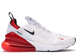 Nike Air Max 270 White Black University Red In 2020 Nike Air Max White White Nike Shoes Nike Air Max